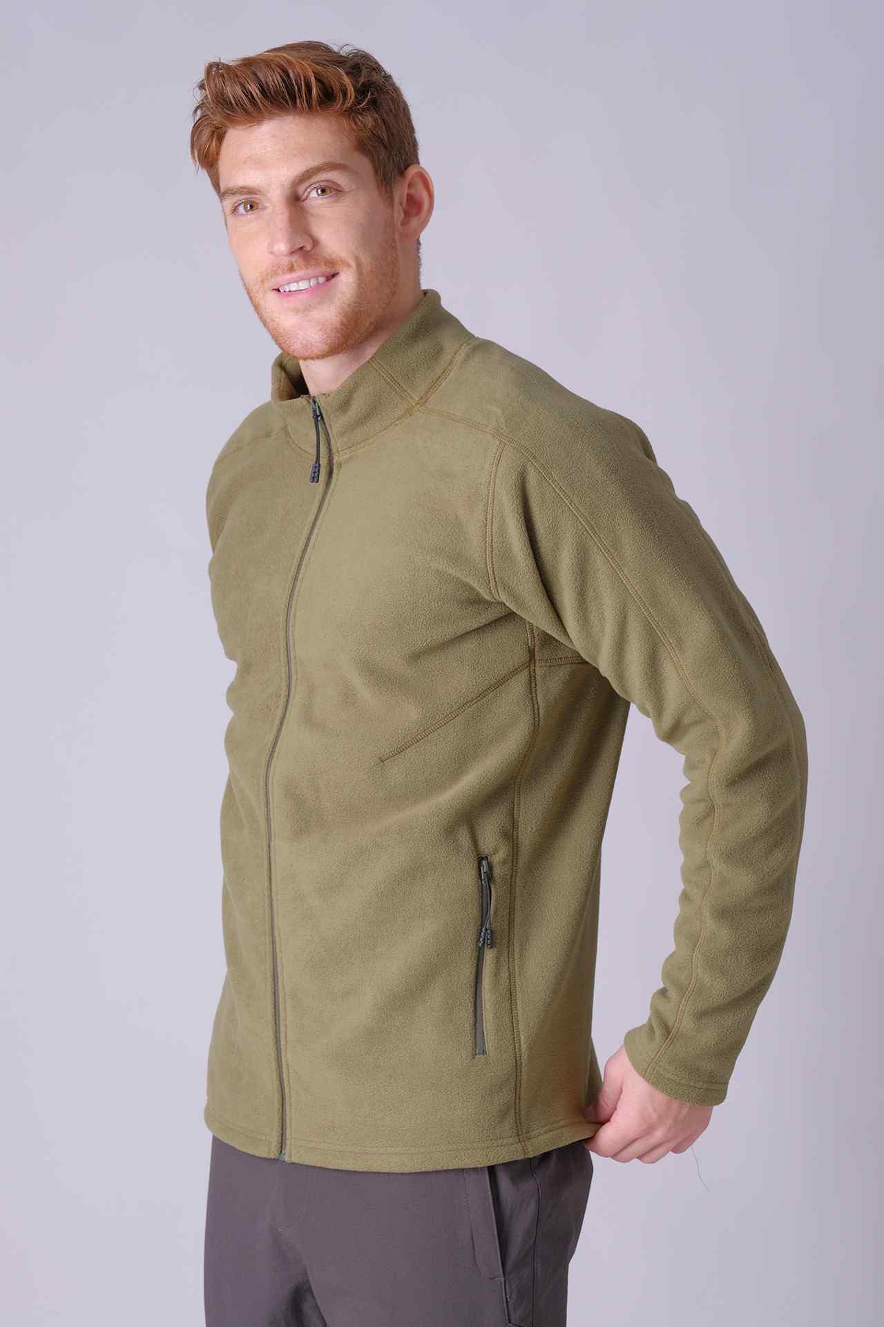 SPO0129 - Sustainable Mock Neck Insulated Micro Fleece Jacket - Olive