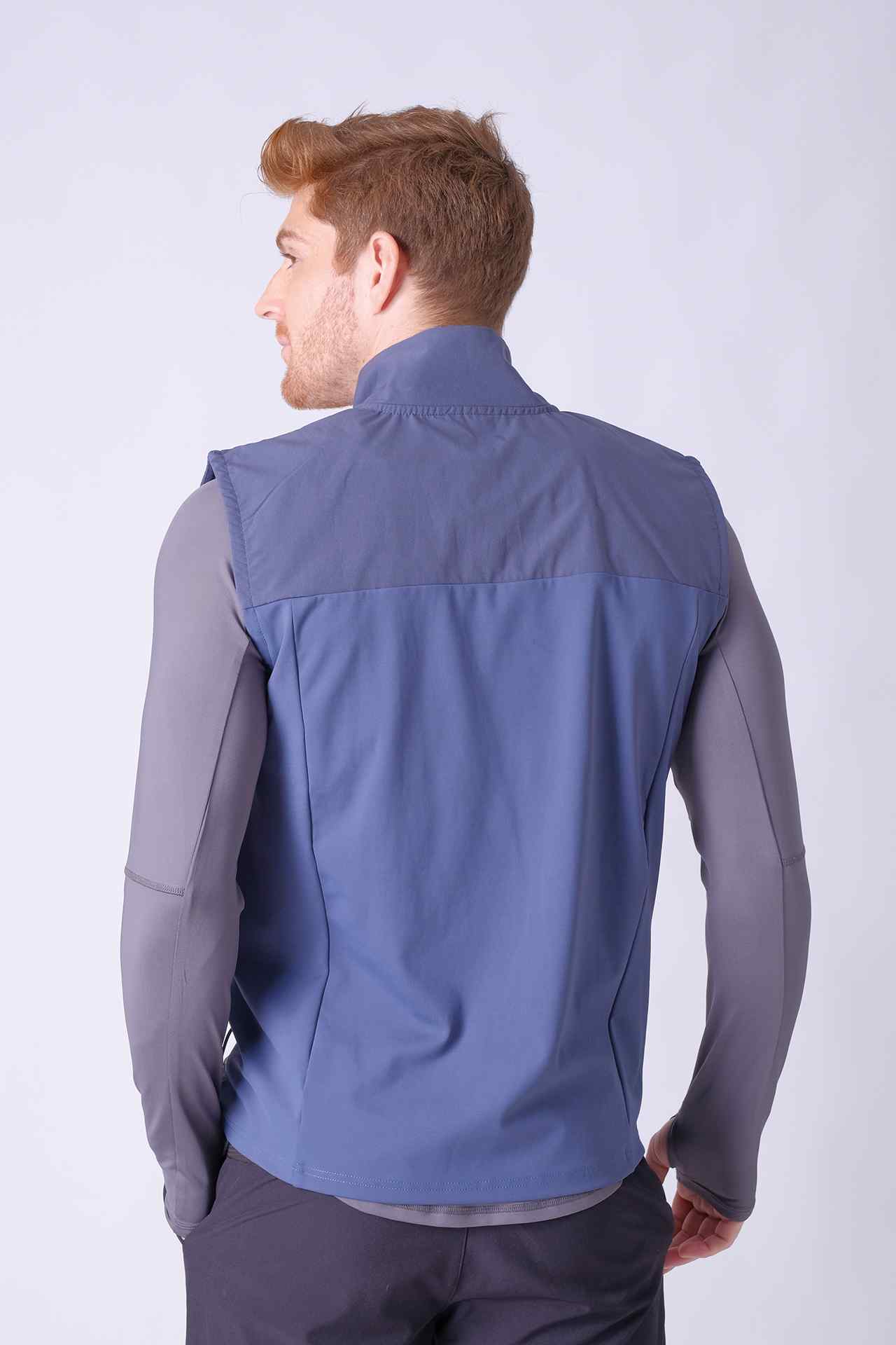 SPO0133 - Insulated 4-Way Stretch Interlock Running Vest - Ash Blue