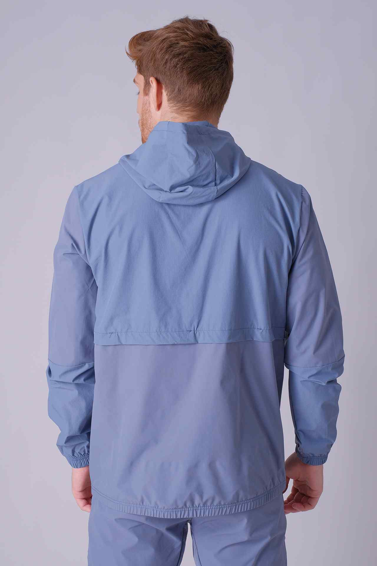 SPO0138 - Lightweight Water Resistant Workout SoftShell Active Jacket - Ash Blue