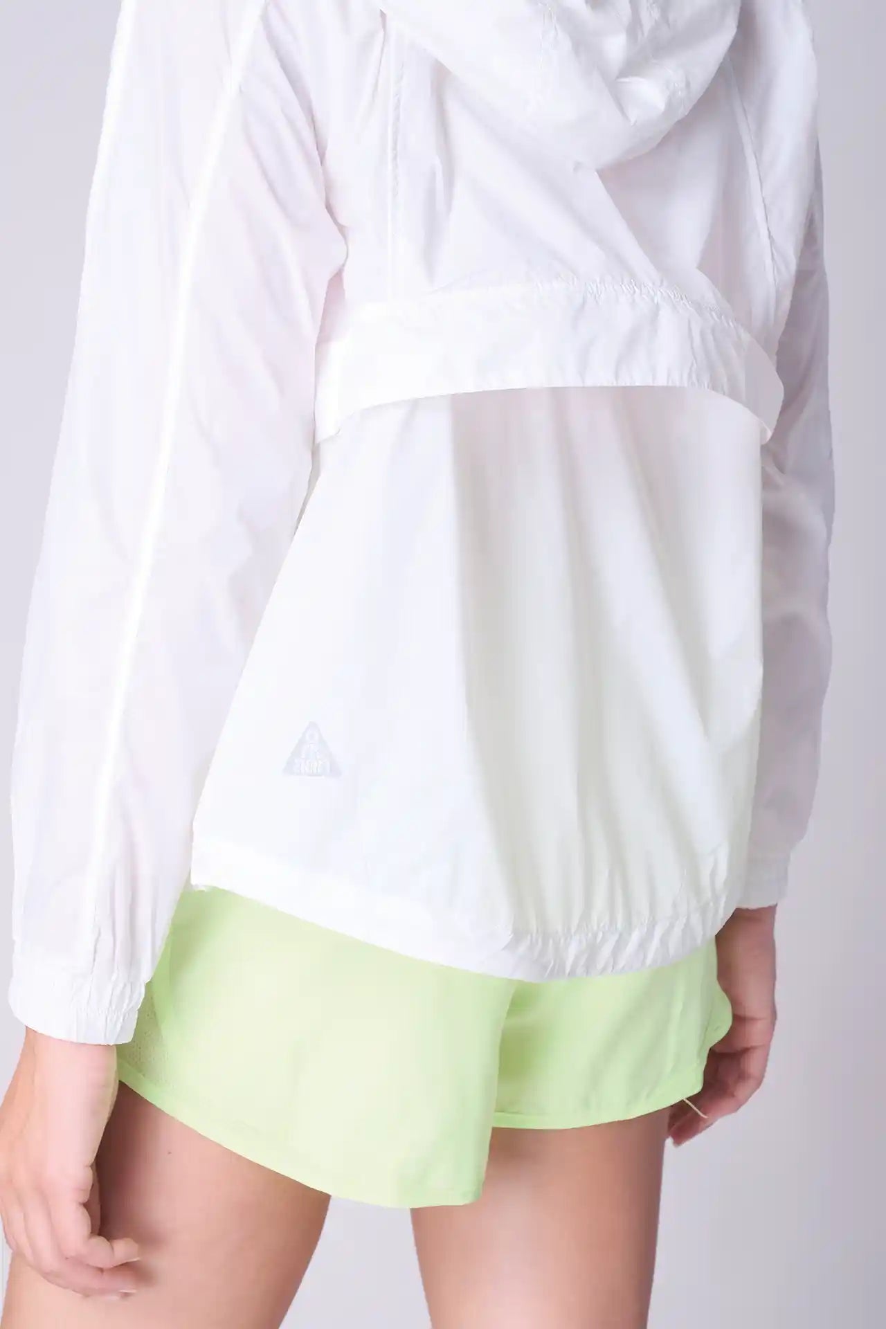 SPWO0158 - Women's Semi-transparent Hooded Windbreaker Jacket -White
