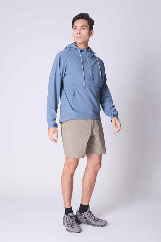 SPO0187 - Water Repellent Stretch Nylon Isthmus Anorak - Blue