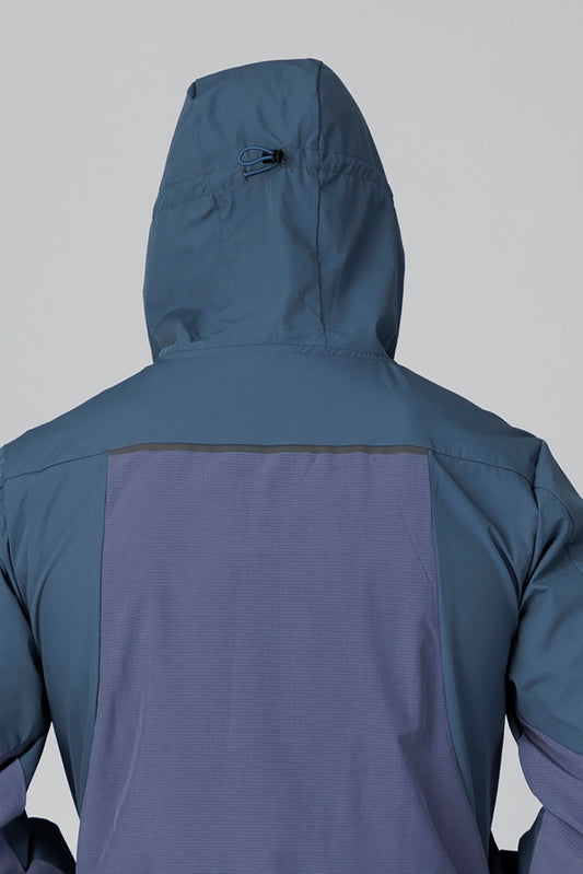 SPO0218 - Lightweight Stretch Full-Zip Hooded Outdoor Windbreaker Jacket - Slate