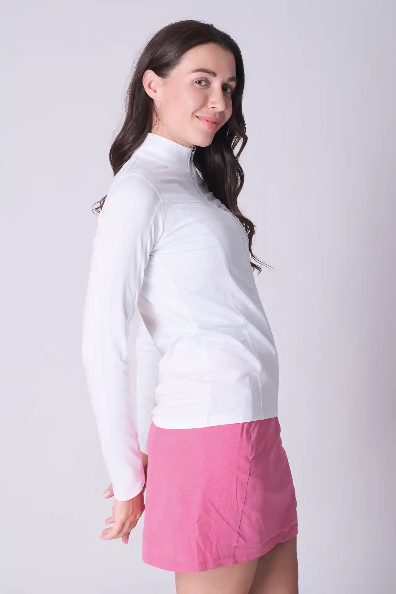 SPWO0221 - Women's Basic Golf Zipped Jacket - White