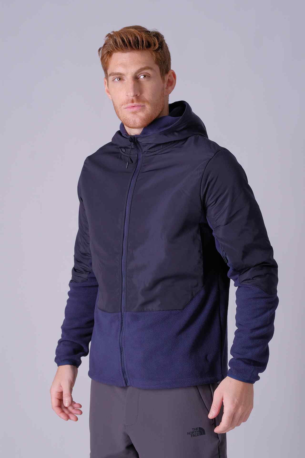 SPO22015 - Sustainable Hybrid Micro Fleece Full Zip Water Resistant Insulated Jacket - Navy