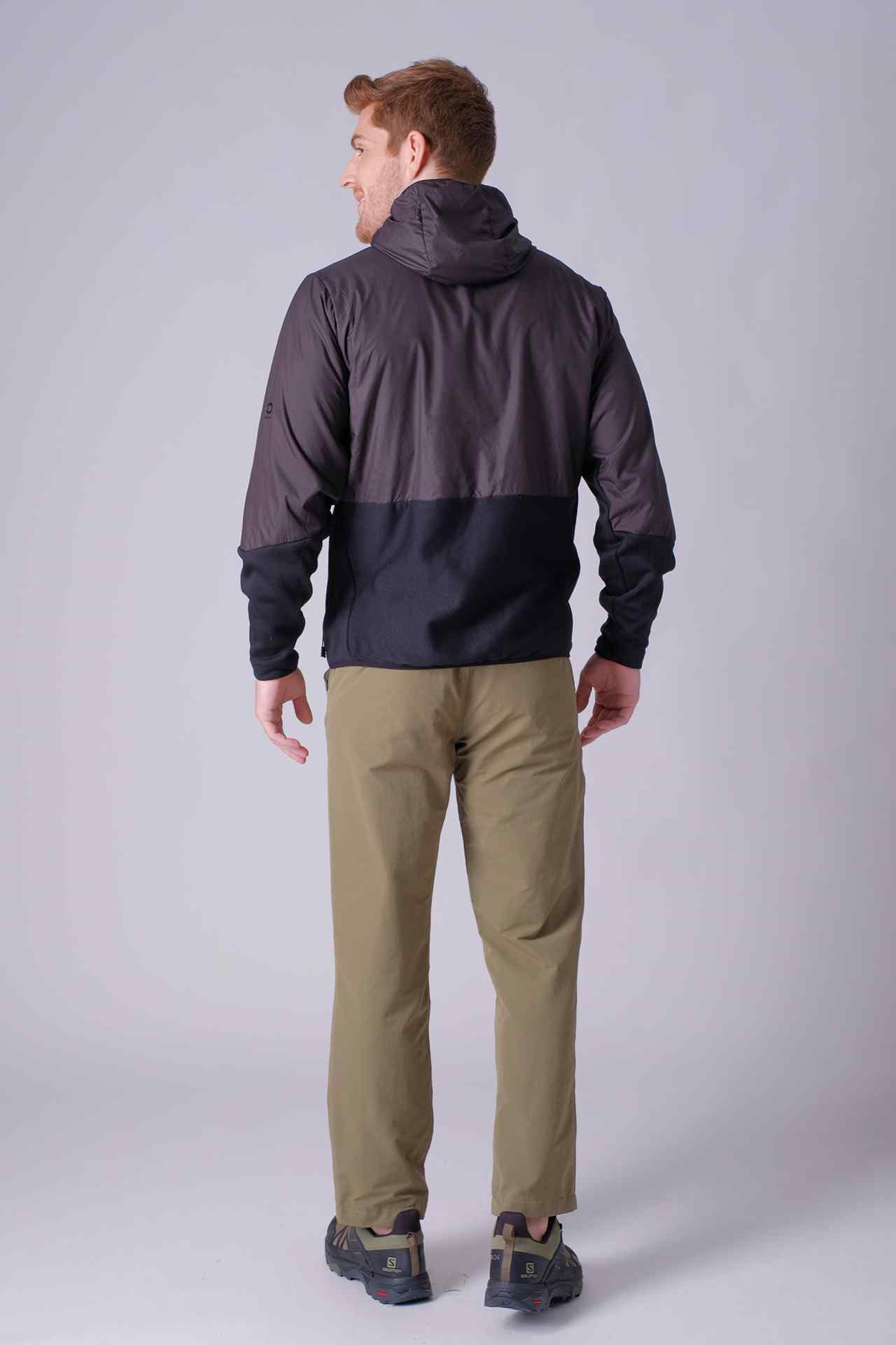SPO23004 - Sustainable Hybrid Insulated Micro Fleece Hooded Jacket - Black