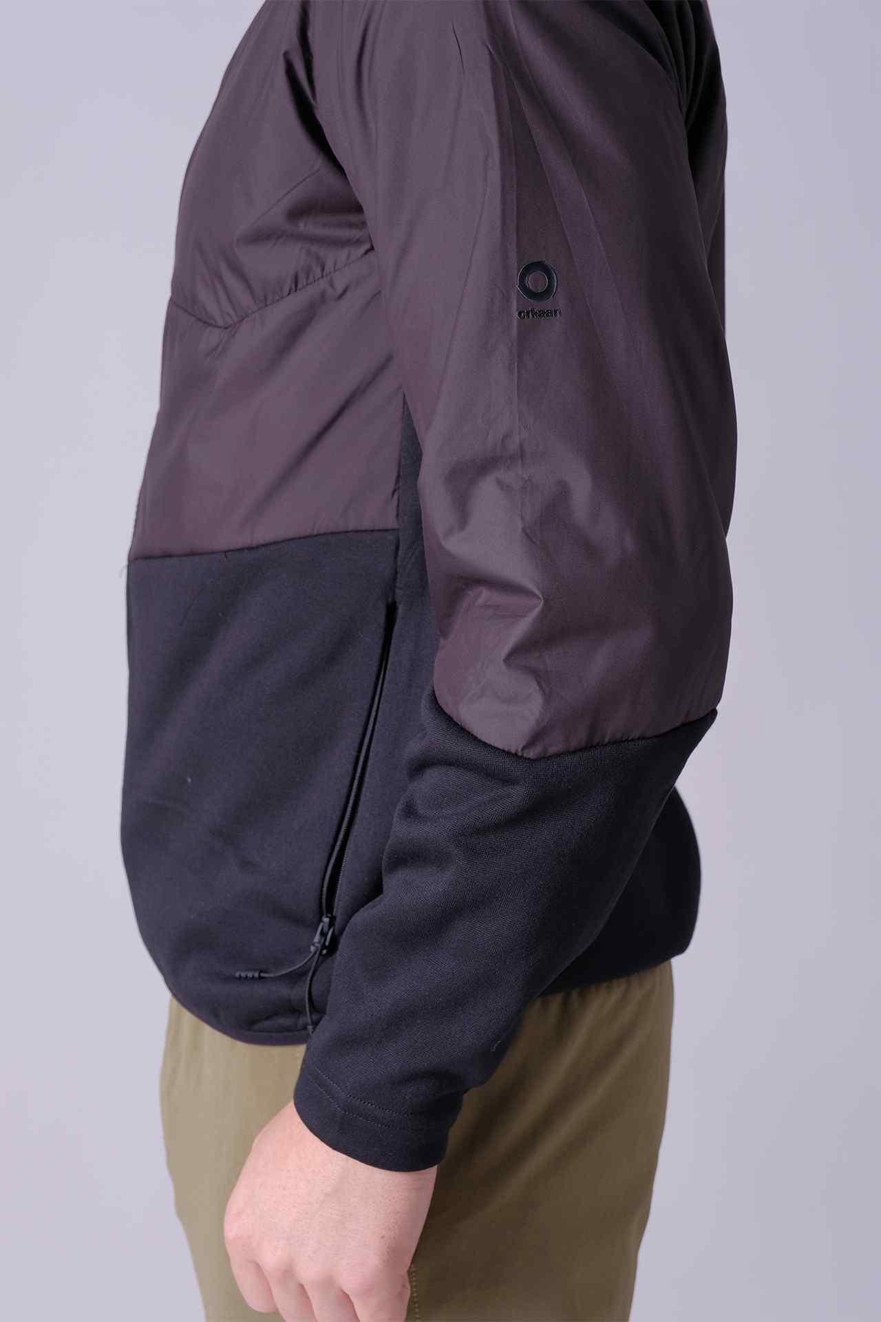 SPO23004 - Sustainable Hybrid Insulated Micro Fleece Hooded Jacket - Black