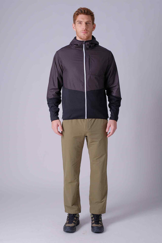 SPO23004 - Sustainable Hybrid Insulated Micro Fleece Hooded Jacket - Black