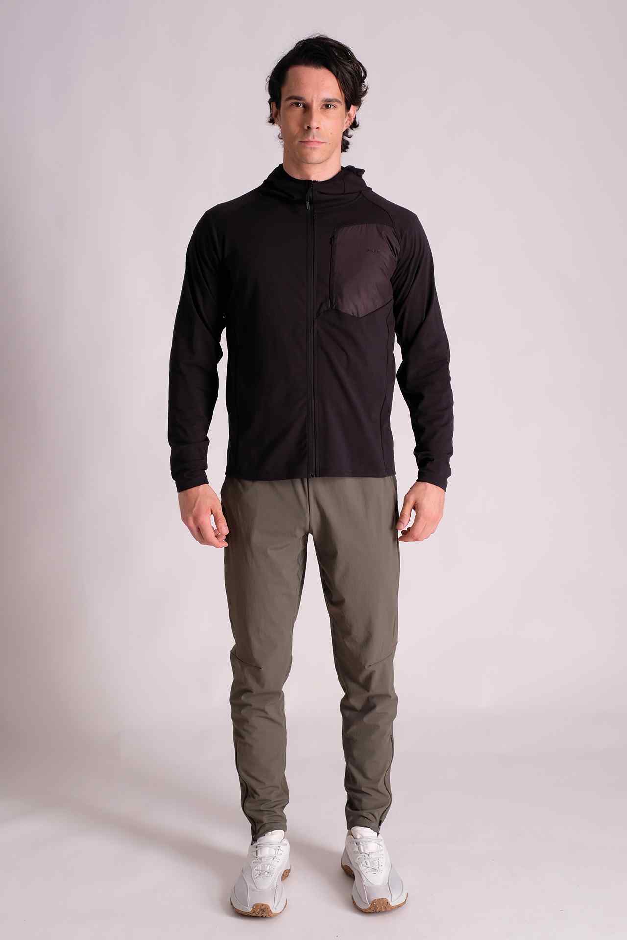 SPO23007 - Lightweight Thermal Full Zip Active Hooded Jacket - Black