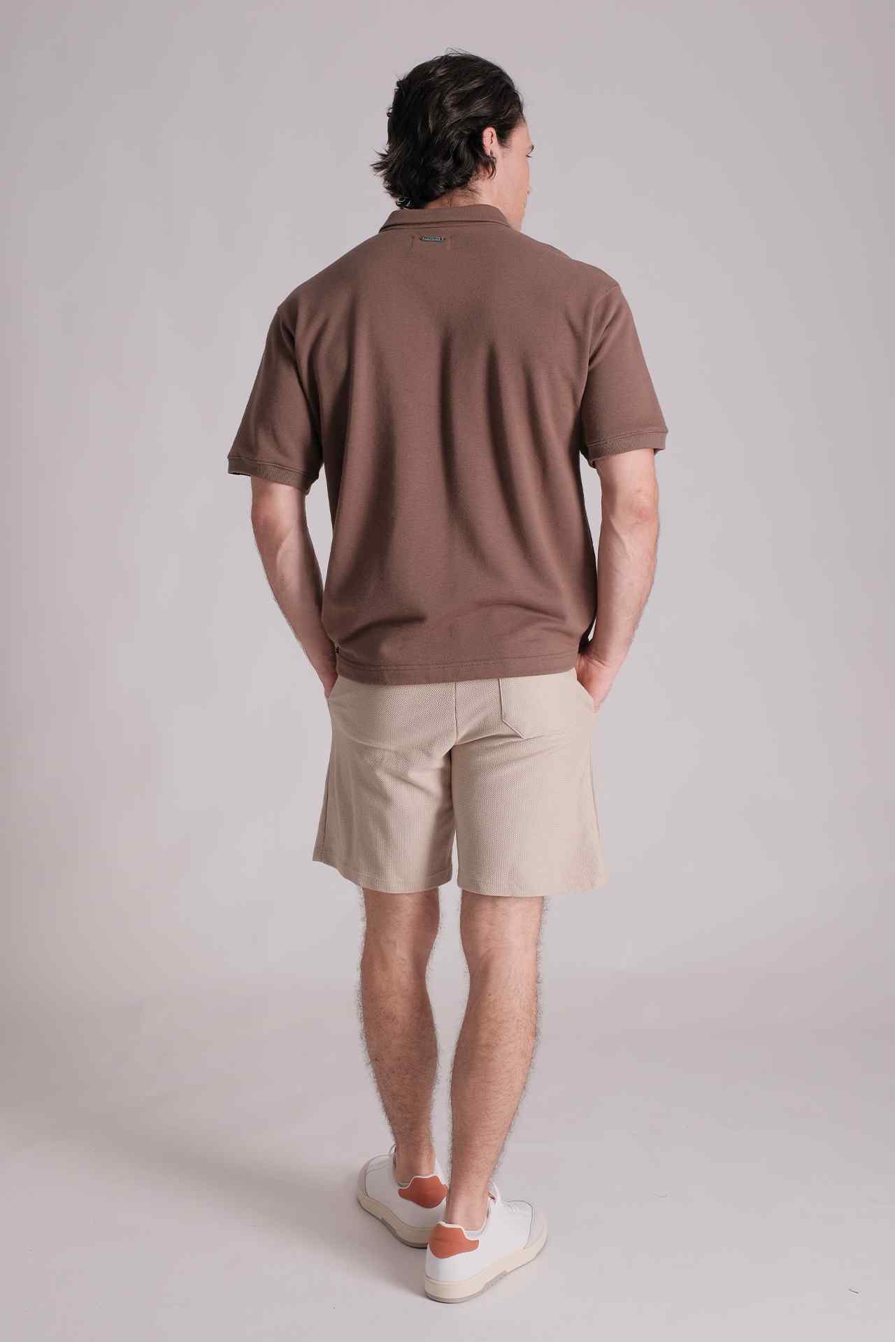 SPP0009 - Essential French Terry Half Zip Short Sleeve Polo - Army Green