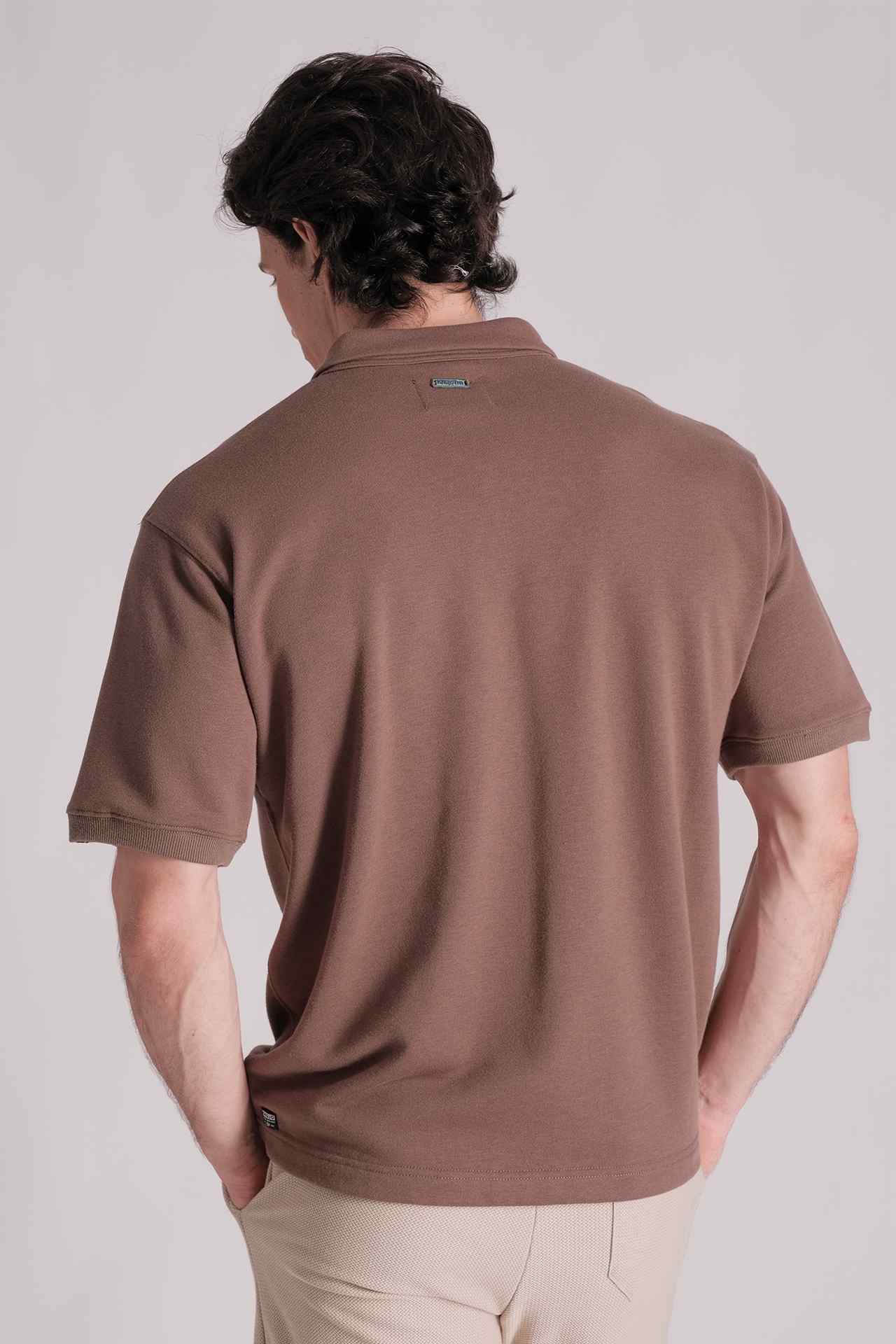 SPP0009 - Essential French Terry Half Zip Short Sleeve Polo - Army Green