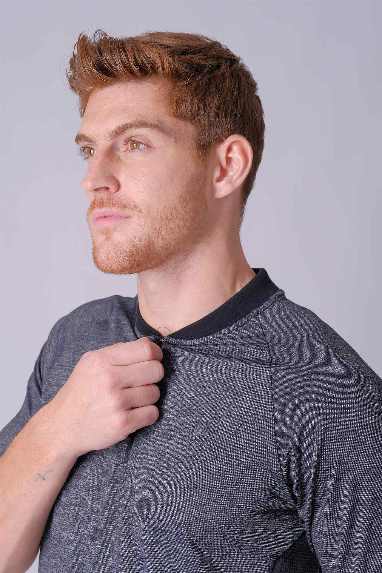 SPP0028 - Quick-Dry Stretch Half-zip Golf Polo - Heather Black