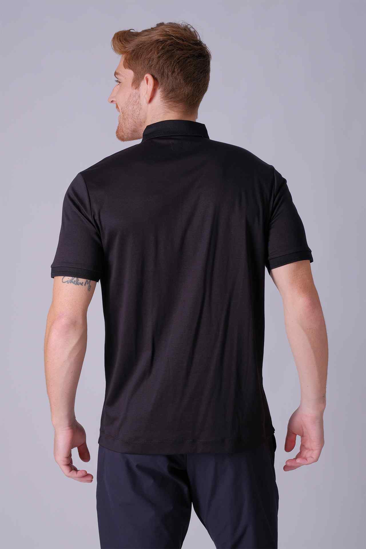 SPP0041 - Finest US Supima Cotton Short Sleeve Polo Shirt - Black