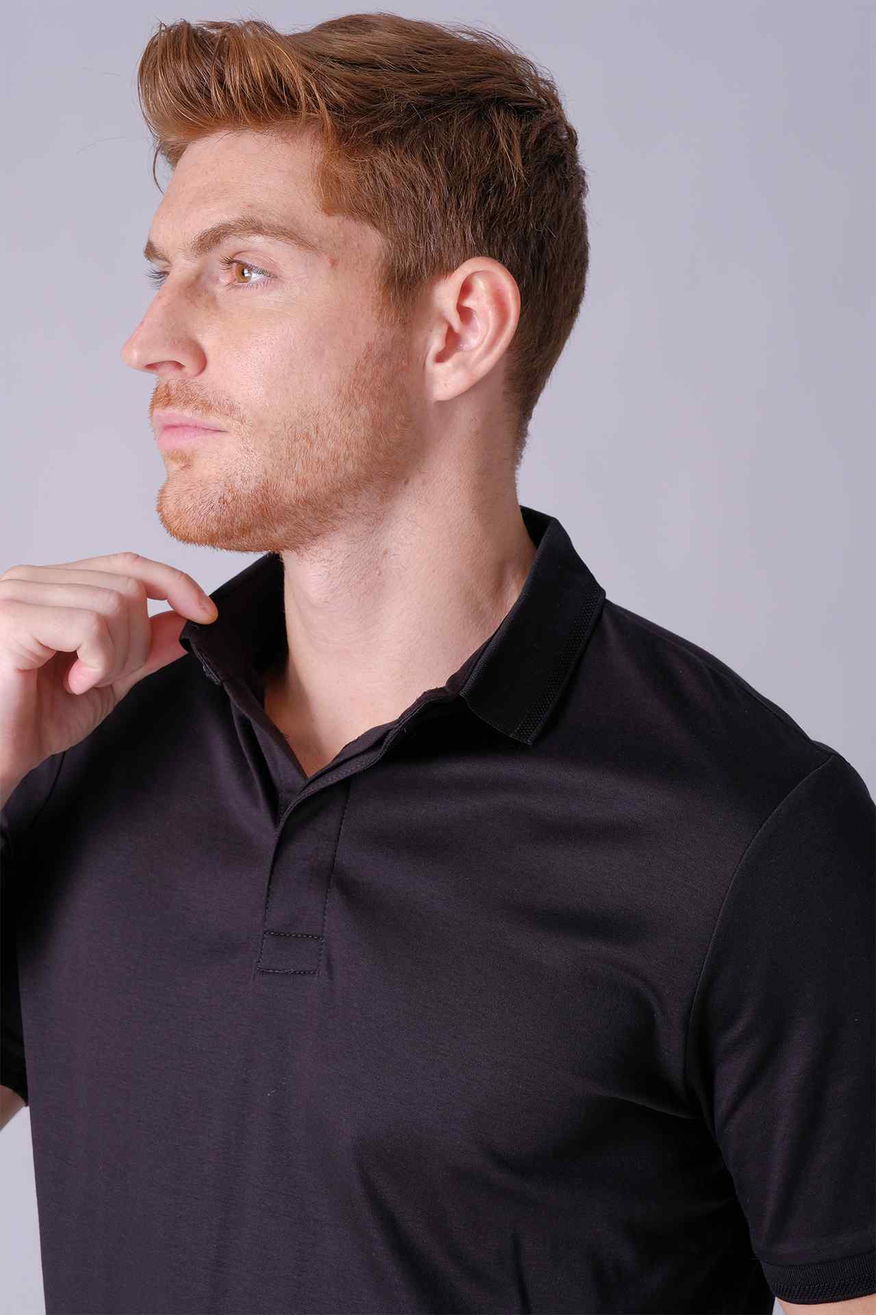 SPP0041 - Finest US Supima Cotton Short Sleeve Polo Shirt - Black