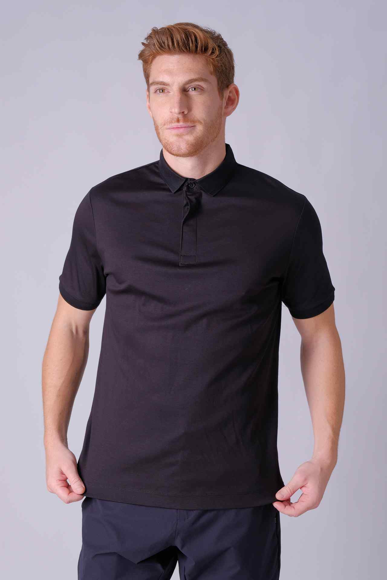 SPP0041 - Finest US Supima Cotton Short Sleeve Polo Shirt - Black