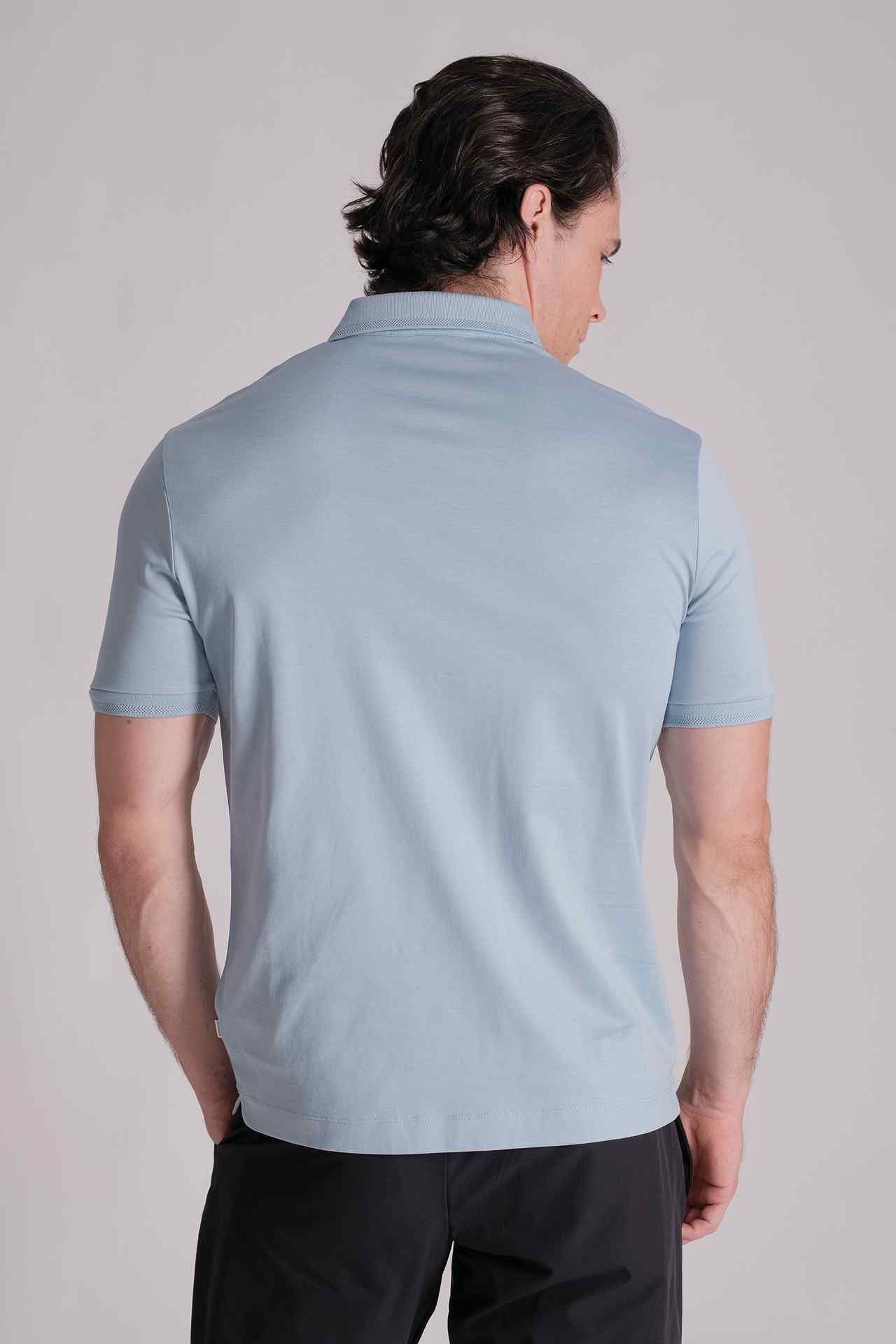 SPP0041 - Finest US Supima Cotton Short Sleeve Polo Shirt - Light Blue
