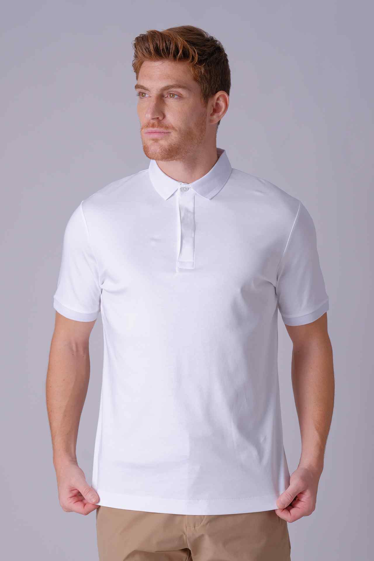 SPP0041 - Finest US Supima Cotton Short Sleeve Polo Shirt - White