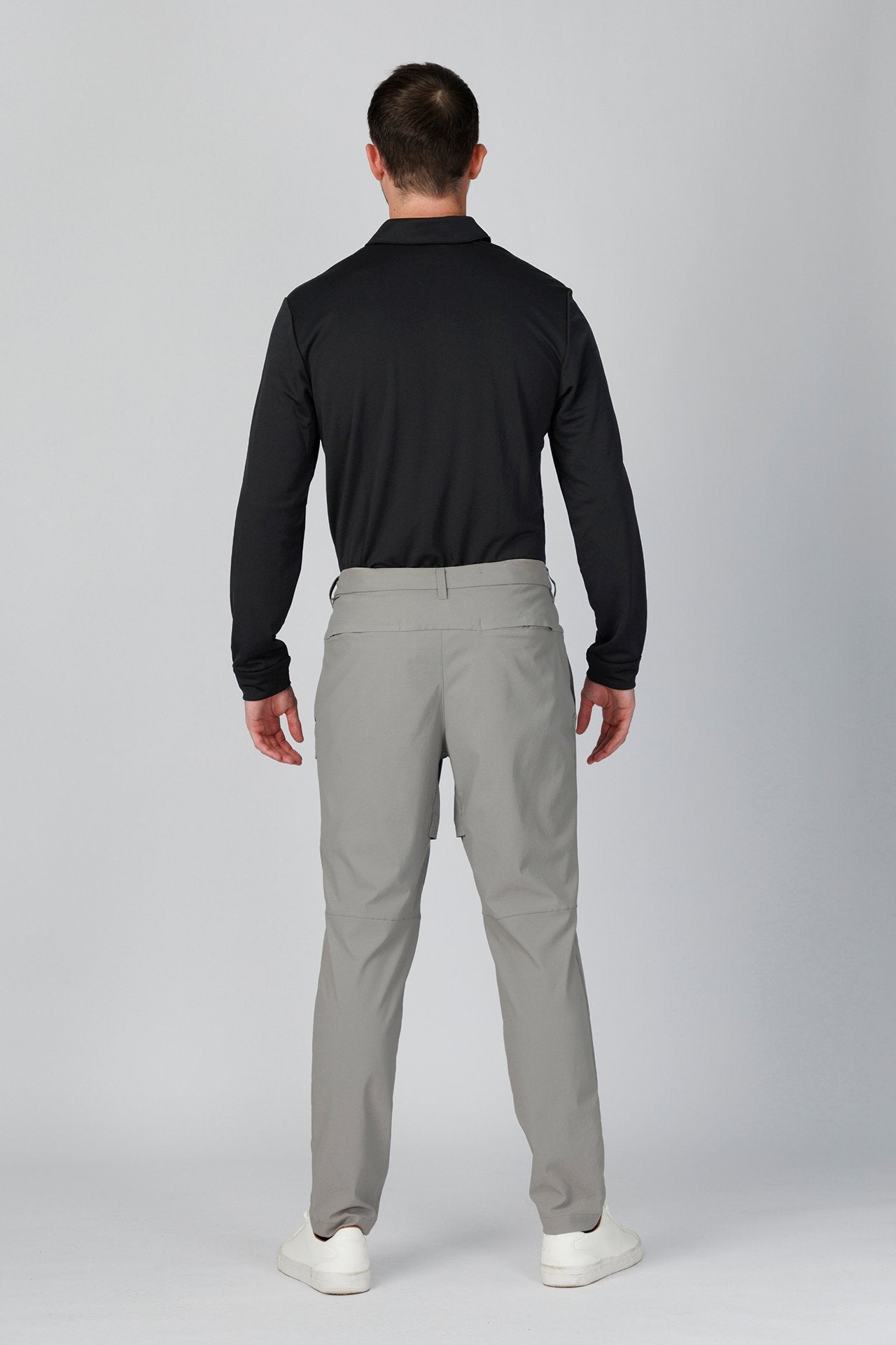 SPP0079 - Quick-Drying Performance Long Sleeve Golf Polo - Black