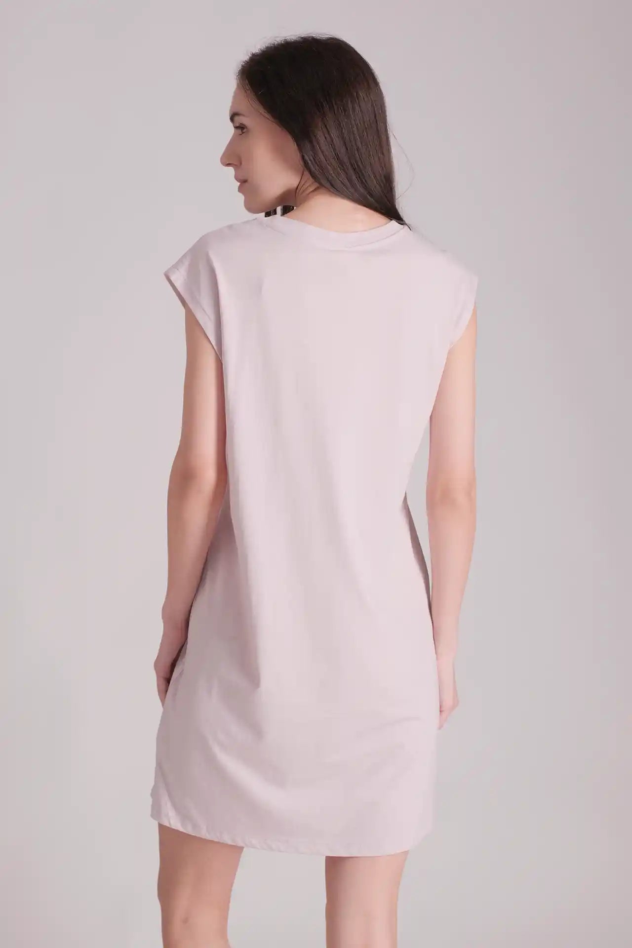 SPWQ0030 - Women's Essential Organic Cotton Sleeveless Dress - Light Pink