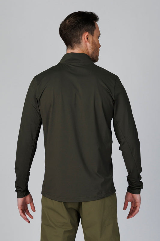 SPR0002 - Ultra 4-Way Stretch Nylon Performance Half Zip Pullover - Dark Army