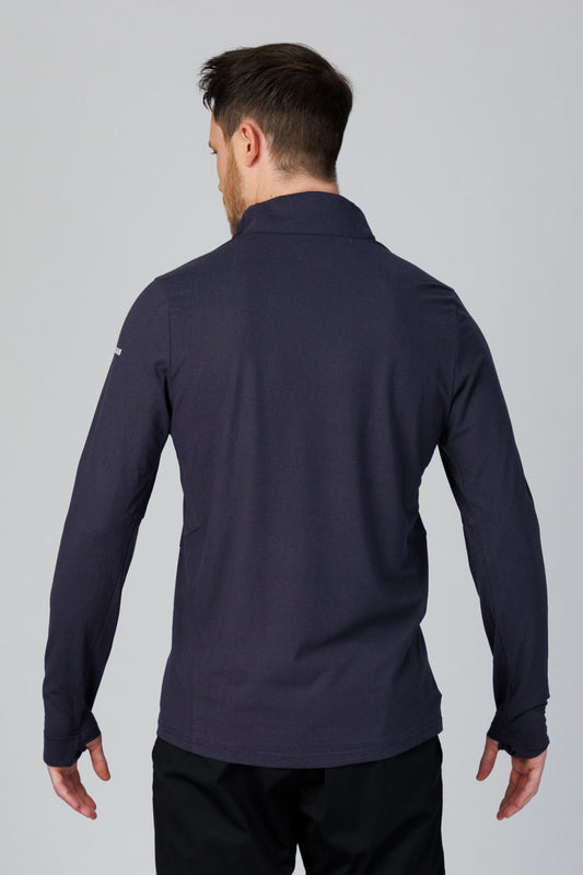 SPR0004 - Quick Drying Stretch Running Half Zip Pullover - Navy