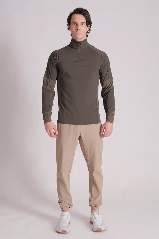 SPR0005 - Ultra 4-Way Stretch Nylon Training Half Zip - Army