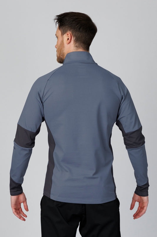 SPR0005 - Insulated 4-Way Stretch Interlock Color Blocking Performance Half Zip Pullover - Slate