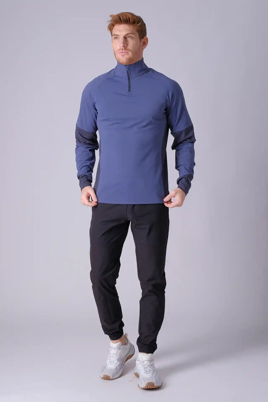 SPR0005 - Insulated 4-Way Stretch Interlock Flex Mock Neck Performance Half-Zip - Slate