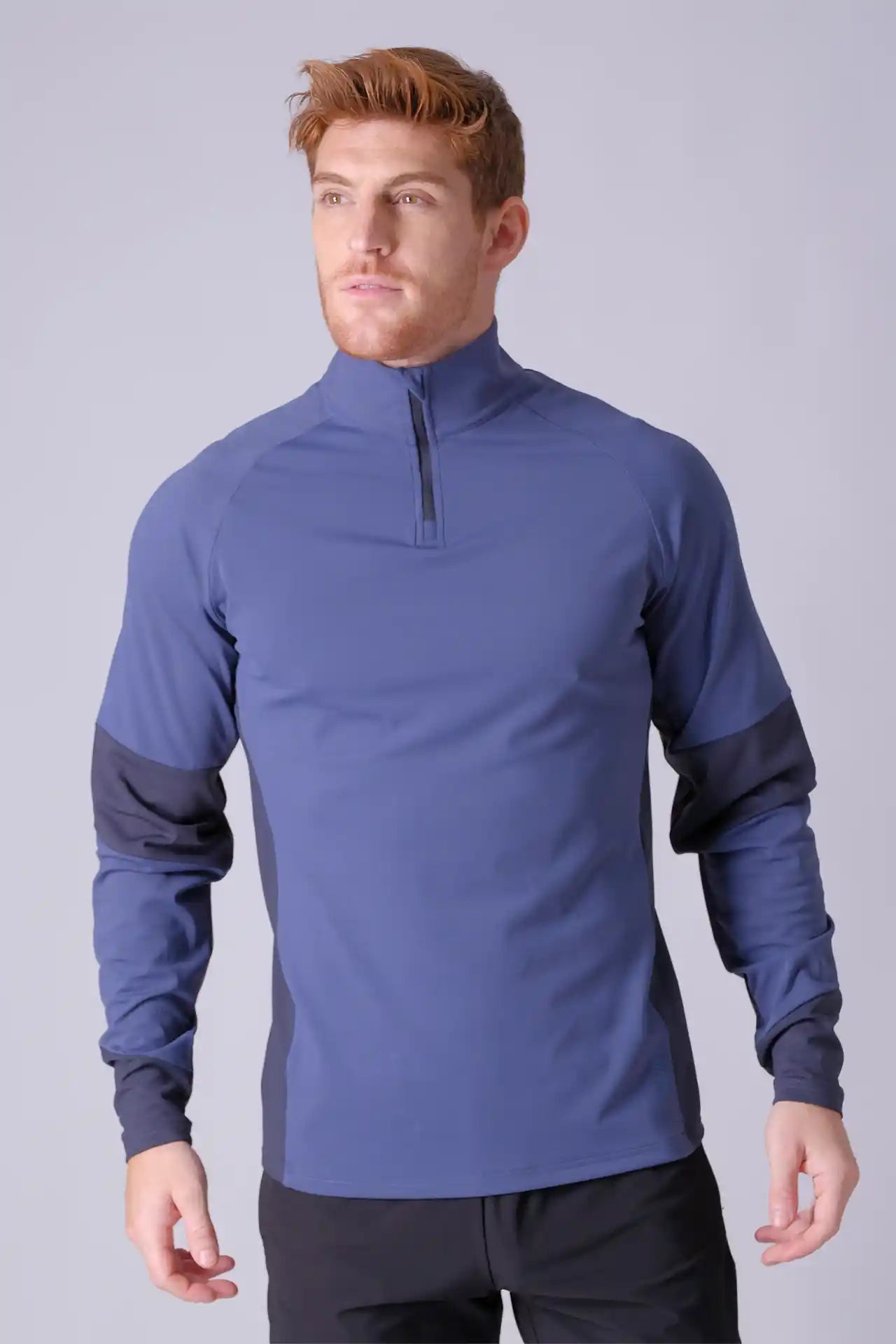 SPR0005 - Insulated 4-Way Stretch Interlock Flex Mock Neck Performance Half-Zip - Slate