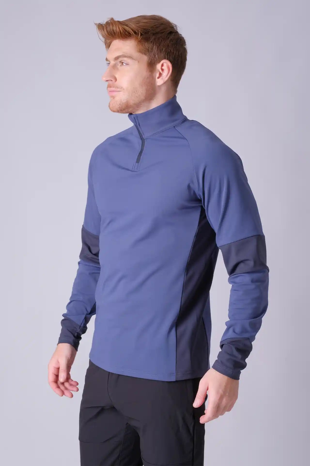 SPR0005 - Insulated 4-Way Stretch Interlock Flex Mock Neck Performance Half-Zip - Slate