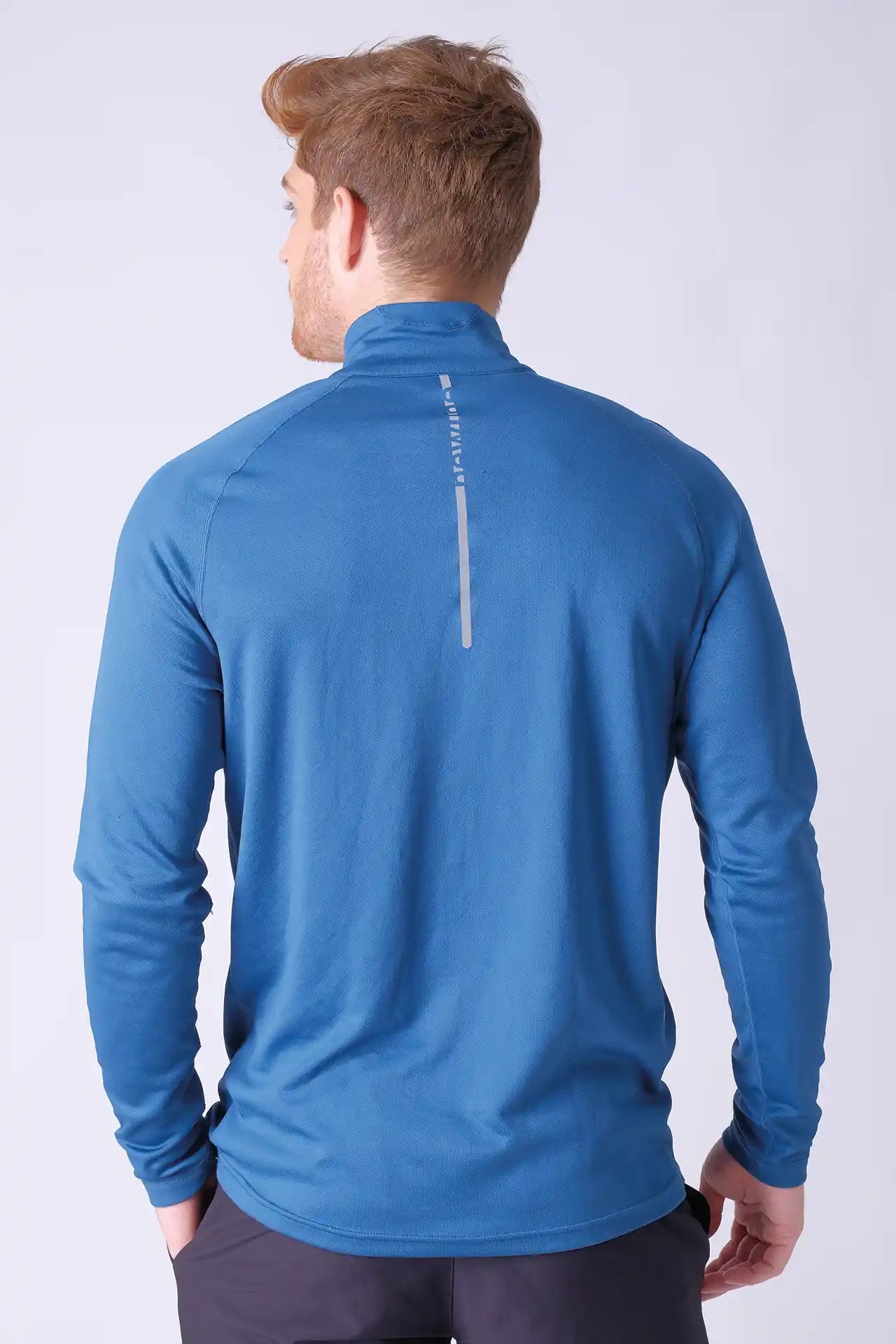 SPR0010 - Quick-Drying Performance Stretch Half Zip Running Top - Blue