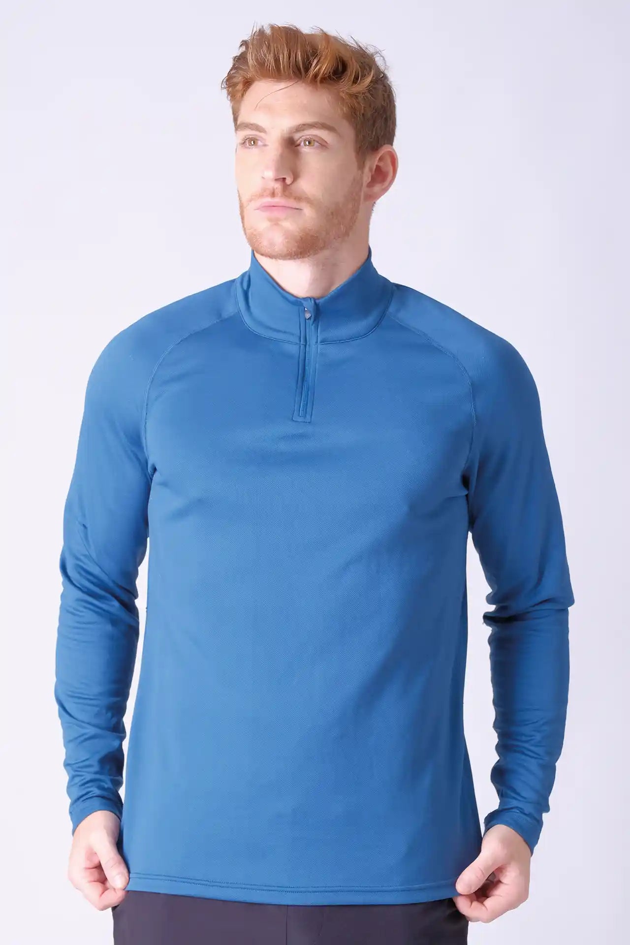 SPR0010 - Quick-Drying Performance Stretch Half Zip Running Top - Blue