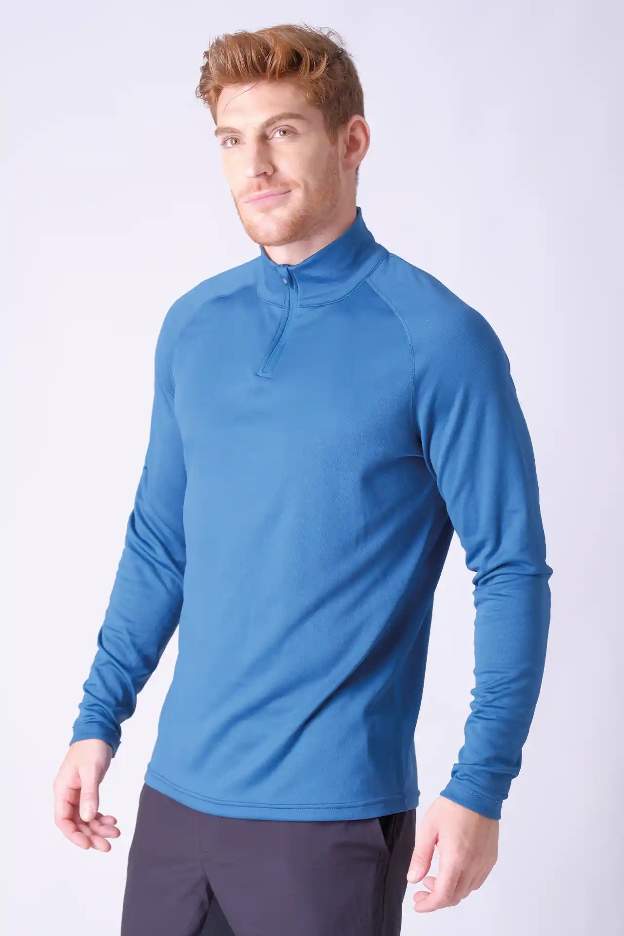 SPR0010 - Quick-Drying Performance Stretch Half Zip Running Top - Blue