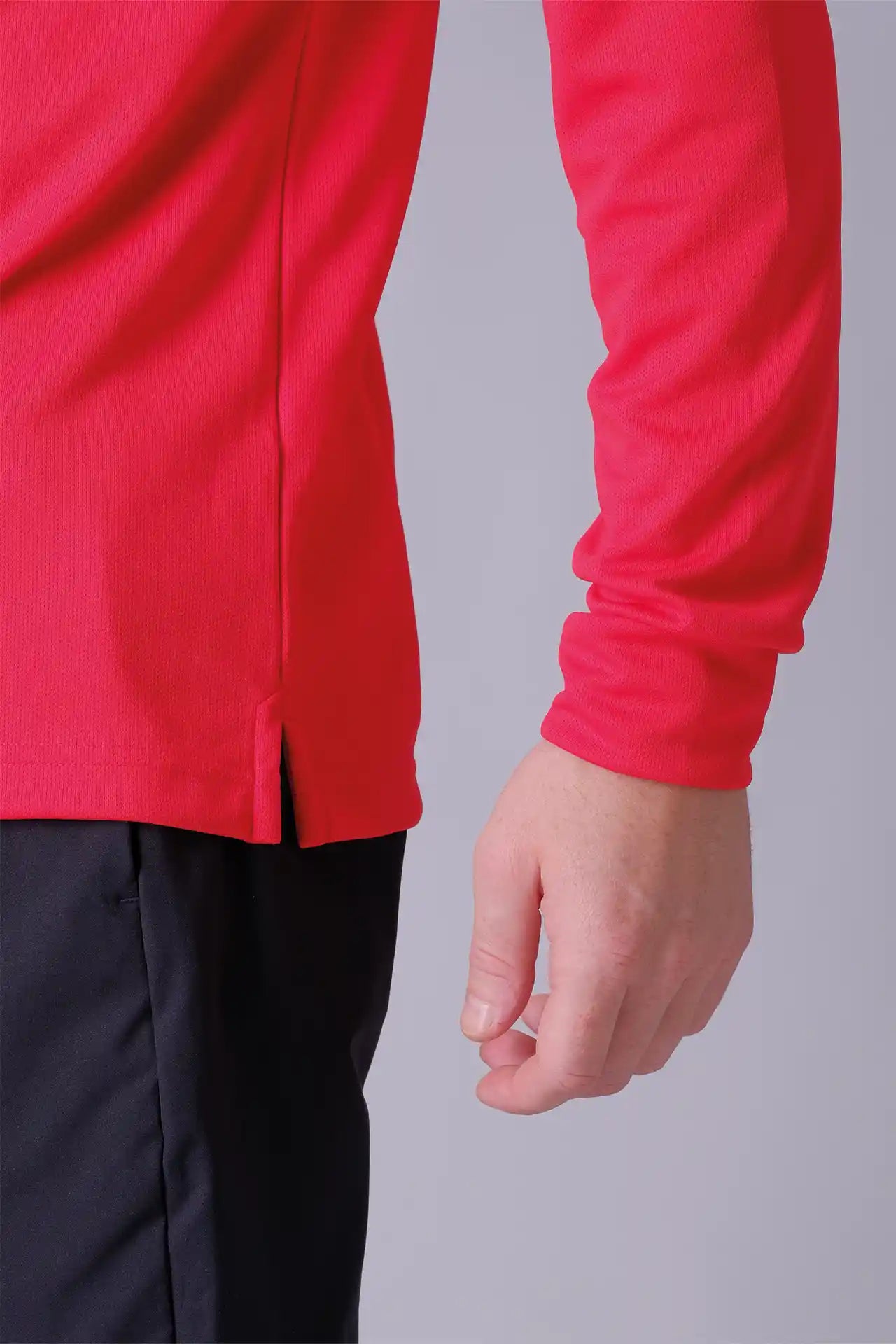 SPR0012 - Stretch Micro Pique Mock Neck Golf Half Zip - Red