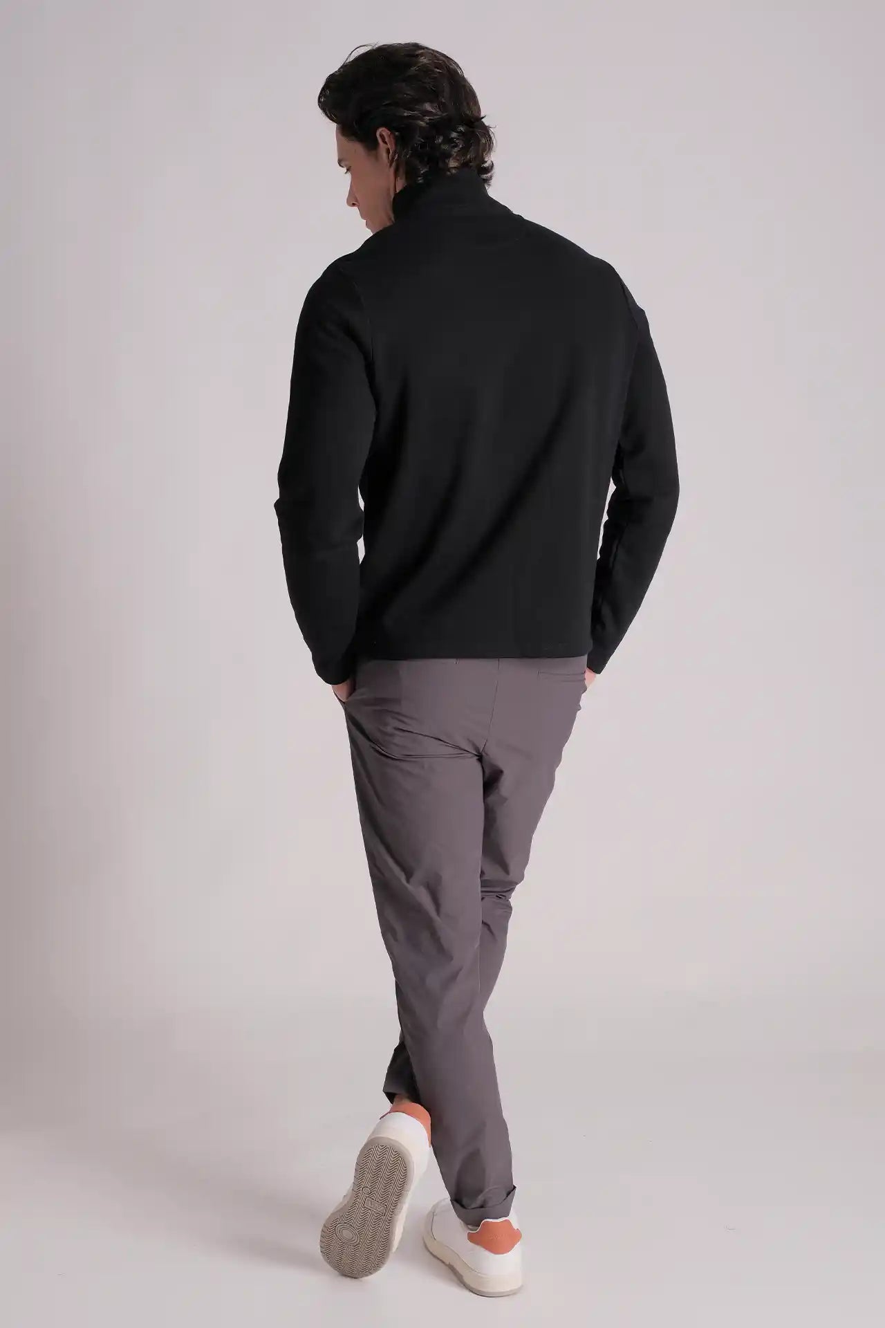 SPR0018 - Finest Cotton French Terry Half Zip Sweatshirt - Black
