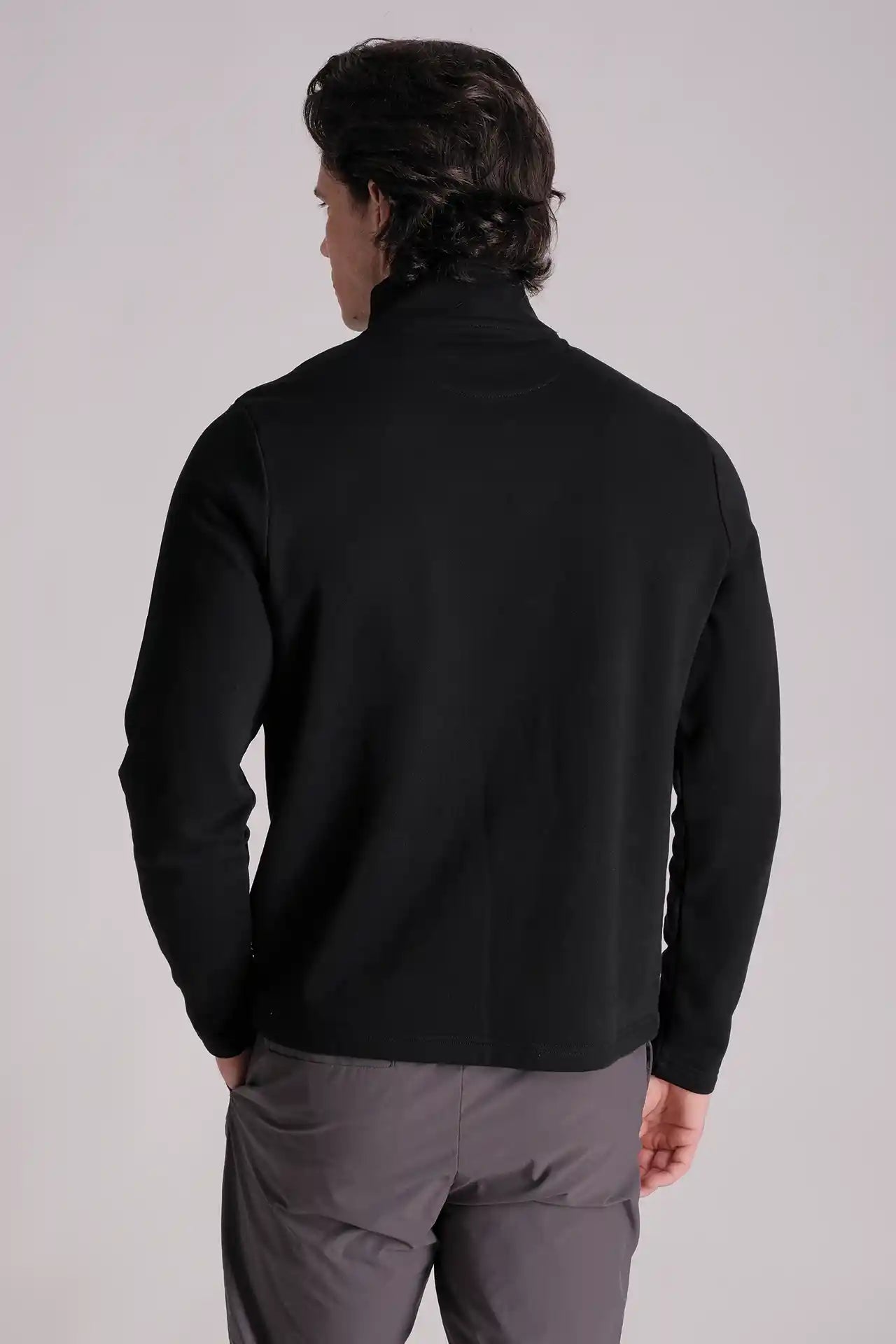 SPR0018 - Finest Cotton French Terry Half Zip Sweatshirt - Black