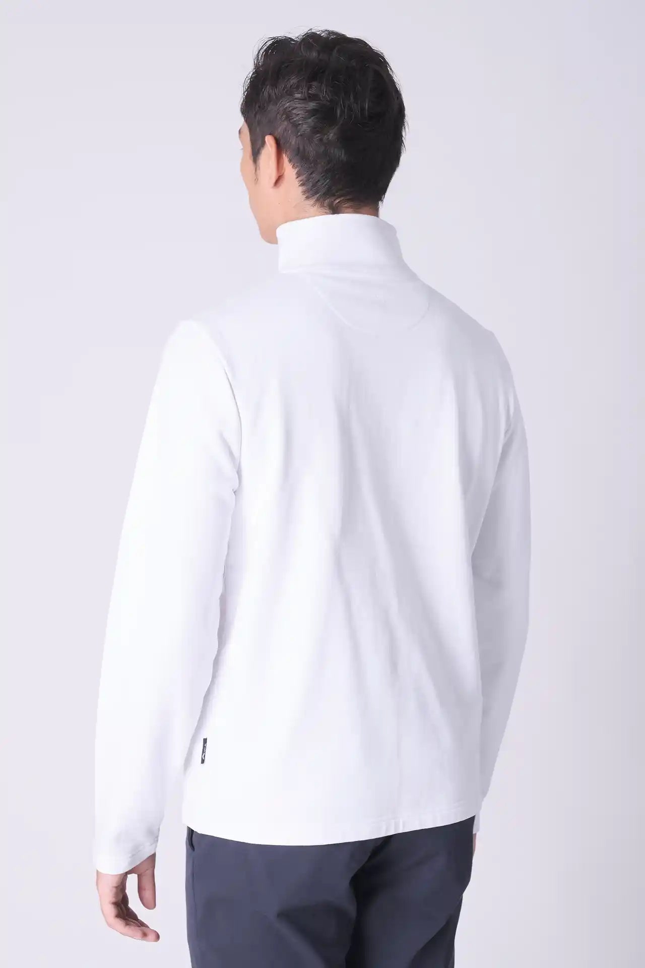 SPR0018 - Finest Cotton French Terry Half Zip Sweatshirt - White