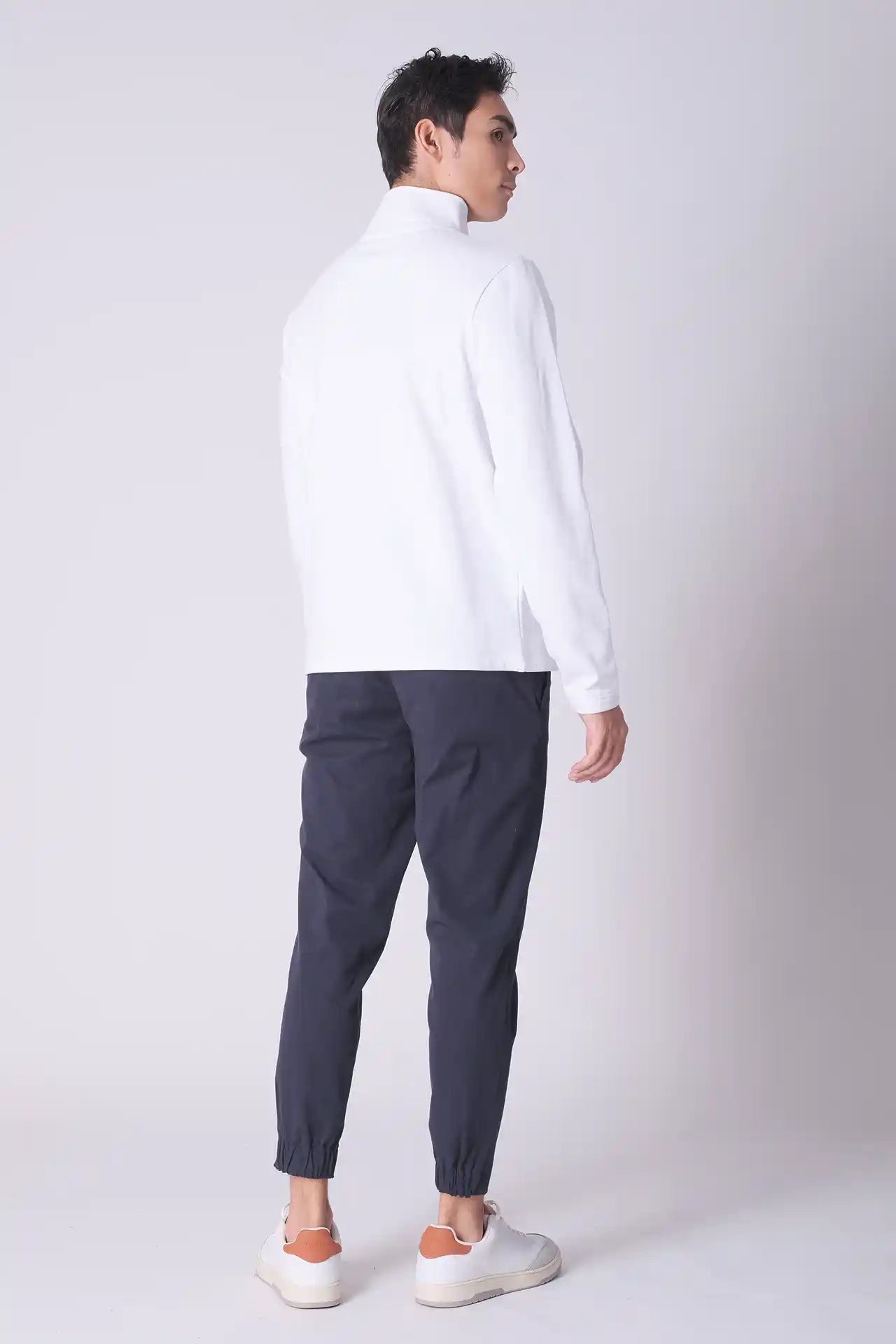 SPR0018 - Finest Cotton French Terry Half Zip Sweatshirt - White