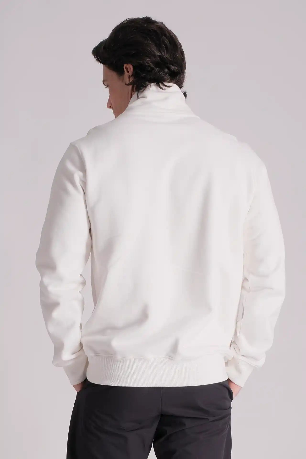 SPR0019 - Finest 500G Heavy Weight Essential Quarter Zip Up Sweatshirt - White