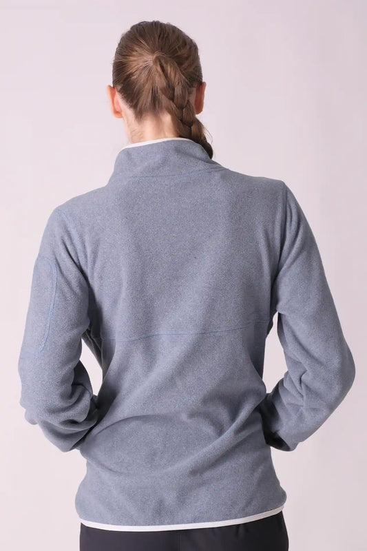 SPWR0023 - Women's Contrasting Fleece Pullover - Greyish Blue