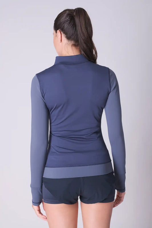 SPWM0229 - Women's Color Blocking Half Zip Running Top - Navy