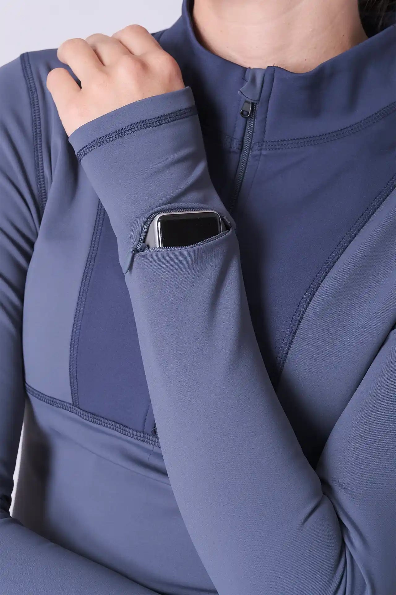 SPWM0229 - Women's Color Blocking Half Zip Running Top - Navy