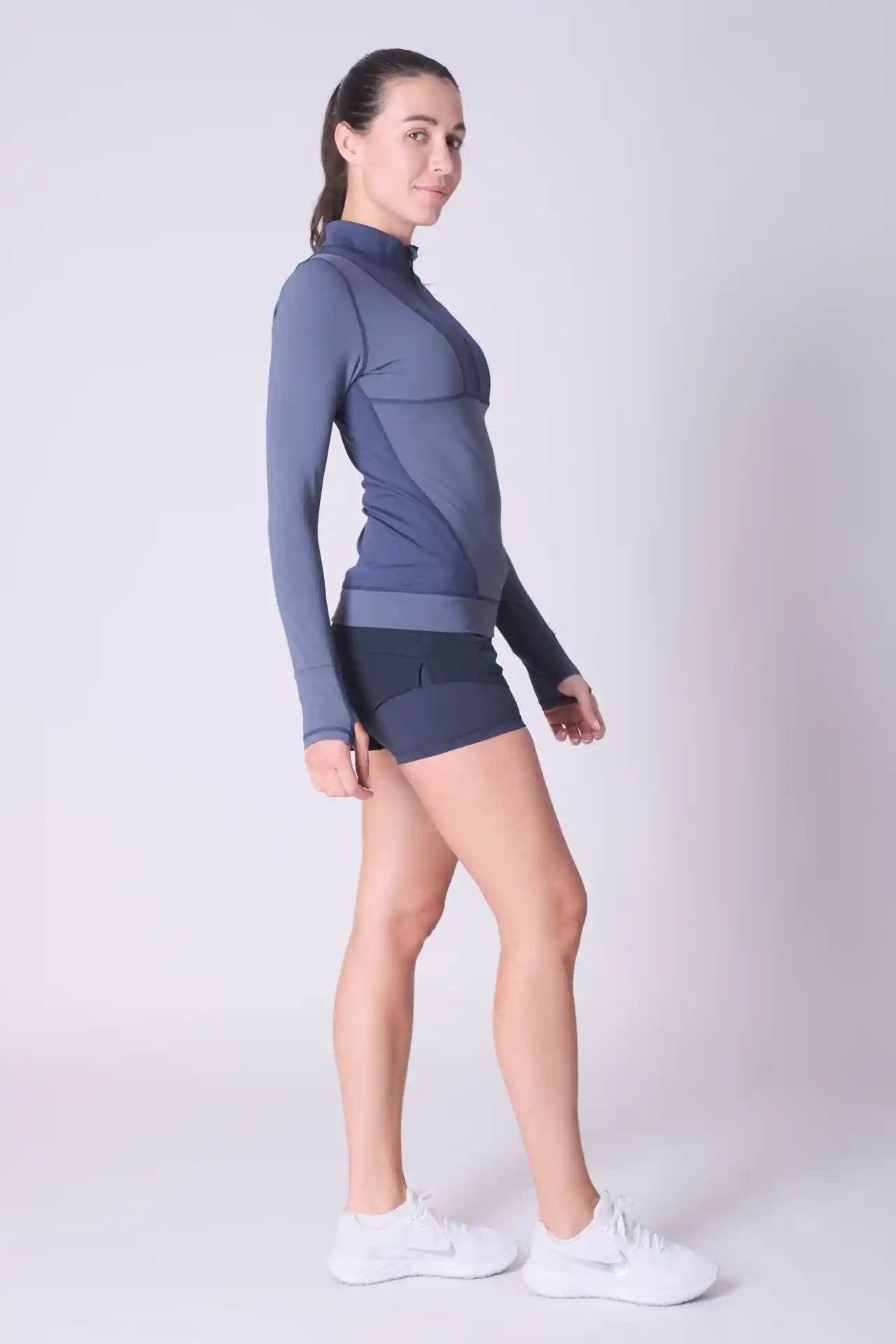 SPWM0229 - Women's Color Blocking Half Zip Running Top - Navy