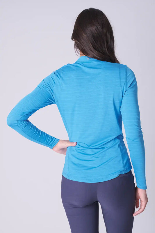 SPWR0028 - Women's Heather Jersey 1/4 Zip Top - Ocean