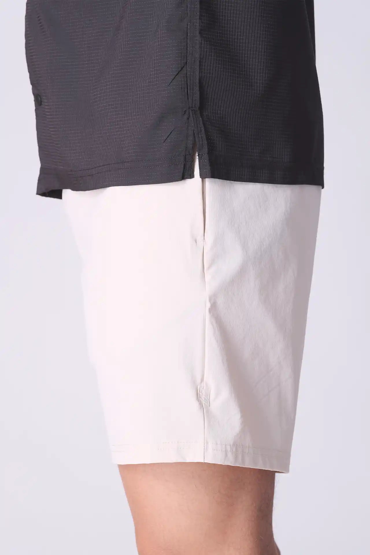 SPW0010 - Lightweight Stretch Ripstop Button Down Resort Shirt - Black