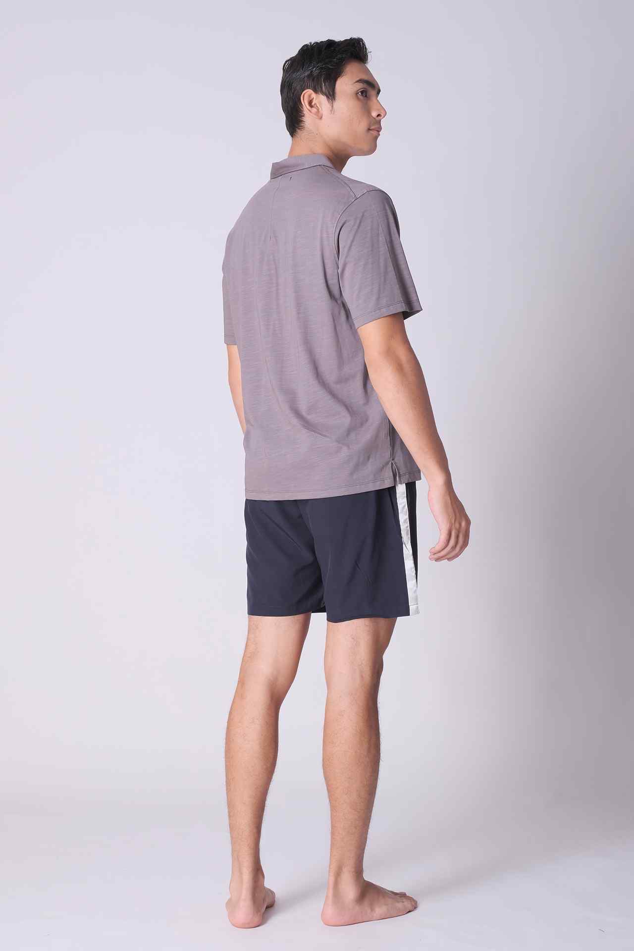 SPW0010 - Ultra Soft Mercerised Slub Cotton Button Down Resort Shirt - Mid Grey