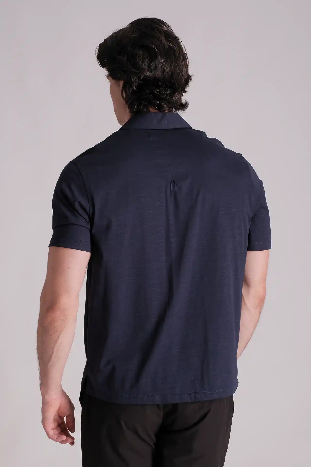 SPW0010 - Ultra Soft Mercerised Slub Cotton Button Down Resort Shirt - Navy