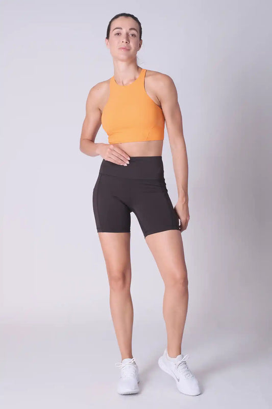 SPWX0021 - Women's Mesh Racerback Bra Top - Orange