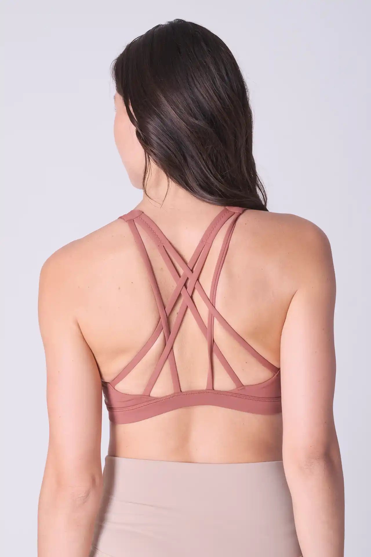 SPWX0025 - Women's Multi Crossed Straps Bra Top - Rose