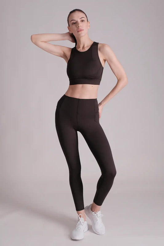 SPWX22002 - Women's Curve Seam Back Mesh Sports Bra - Black