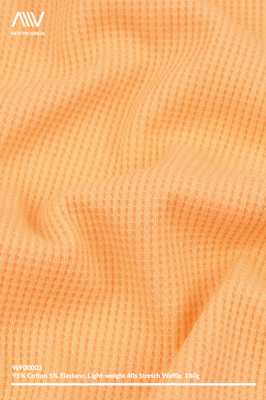 WF00003 - LIGHTWEIGHT BREATHABLE 40S STRETCH WAFFLE - 180G
